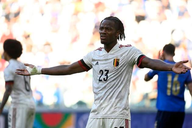 Torino, Italy - October 10 : Michy Batshuayi forward of Belgium during the UEFA Nations League Finals 2021 Third Place match between Italy and Belgium on October 10, 2021 in Torino, Italy, 10 10 2021 ( Italy v Belgium UEFA Nations League Third Place Match PhotoNews Panoramic 