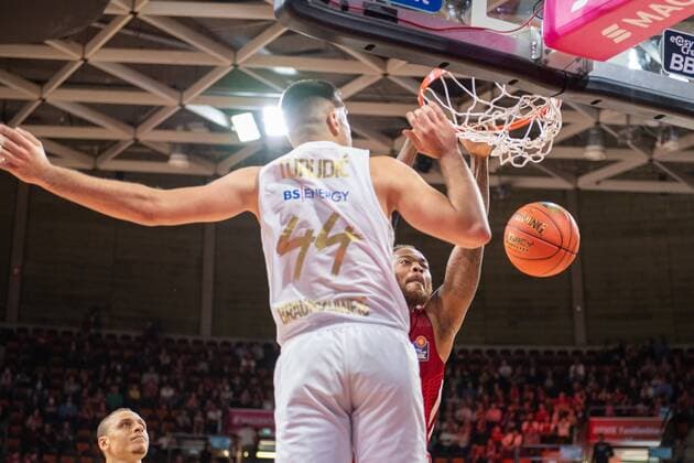 Benedikt Turudic 44 Loewen Braunschweig , Thomas Deshaun 1 FC Bayern , FC Bayern Basketball vs Loewen Braunschweig, easyCredit BBL, 10 10 2021 Muenchen Bayern Germany Copyright: xkolbert-press UlrichxGamelx