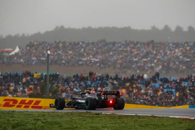 77 BOTTAS Valtteri (fin), Mercedes AMG F1 GP W12 E Performance, action during the Formula 1 Rolex Turkish Grand Prix 2021, 16th round of the 2021 FIA Formula One World Championship, WM, Weltmeisterschaft from October 8 to 10, 2021 on the Istanbul Park, in Tuzla, Turkey - F1 - TURKISH GRAND PRIX 2021 - RACE DPPI Panoramic  00121034__B2_0312