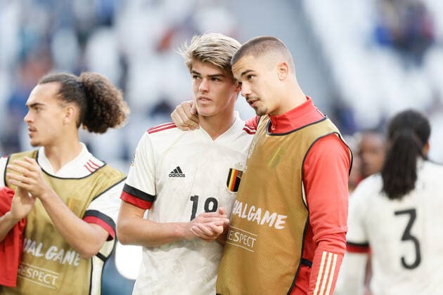 Belgium s players look dejected after a soccer game between Belgian national team, Nationalteam Red Devils and Italy, the Nations League third-place play-off, in Torino, Italy, on Sunday 10 October 2021. BRUNOxFAHY  x3111191x