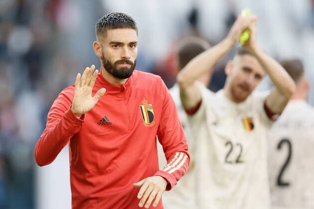 Belgium s players look dejected after a soccer game between Belgian national team, Nationalteam Red Devils and Italy, the Nations League third-place play-off, in Torino, Italy, on Sunday 10 October 2021. BRUNOxFAHY  x3111194x
