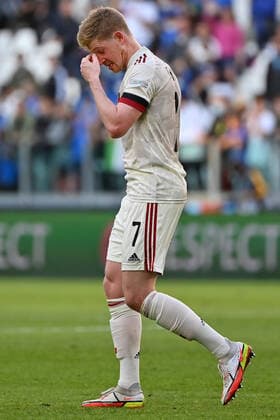 Belgium s Kevin De Bruyne pictured after a soccer game between Belgian national team, Nationalteam Red Devils and Italy, the Nations League third-place play-off, in Torino, Italy, on Sunday 10 October 2021. DIRKxWAEM  x3111196x