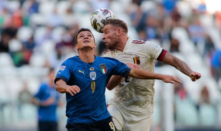 Italy v Belgium - UEFA Nations League Third Place Playoff Giacomo Raspadori (Italy) during the UEFA Nations League, Third-place play-off football match between Italy and Belgium on October 10, 2021 at Allianz Stadium in Turin, Italy Turin Italy livemedia-final3th211010_nptd5  Copyright: xNderimxKacelix