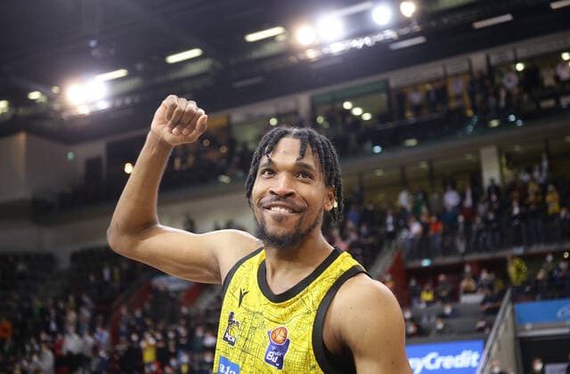 Ludwigsburg , Basketball easycredit BBL Bundesliga MHP Riesen Ludwigsburg vs Alba Berlin , Justin Simon Riesen