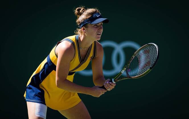Mandatory Credit: Photo by Rob Prange Shutterstock (12524632n) Elina Svitolina of the Ukraine in action during the third round at the 2021 BNP Paribas Open WTA, Tennis Damen 1000 tennis tournament BNP Paribas Open, Tennis, Day 5, Indian Wells Tennis Garden, California, USA - 10 Oct 2021 BNP Paribas Open, Tennis, Day 5, Indian Wells Tennis Garden, California, USA - 10 Oct 2021 Copyright: xRobxPrange Shutterstockx 12524632n