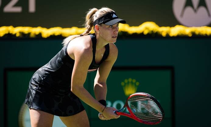 Mandatory Credit: Photo by Rob Prange Shutterstock (12524633i) Angelique Kerber of Germany in action during the third round at the 2021 BNP Paribas Open WTA, Tennis Damen 1000 tennis tournament BNP Paribas Open, Tennis, Day 6, Indian Wells Tennis Garden, California, USA - 11 Oct 2021 BNP Paribas Open, Tennis, Day 6, Indian Wells Tennis Garden, California, USA - 11 Oct 2021 Copyright: xRobxPrange Shutterstockx 12524633i