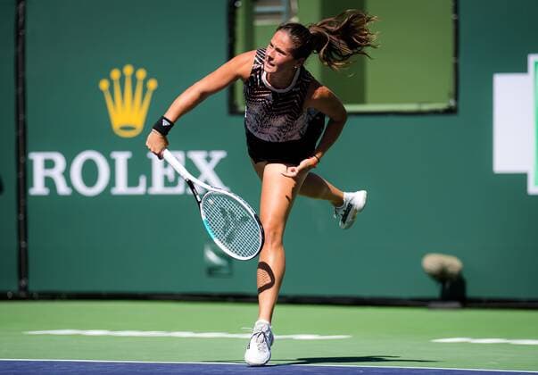 Mandatory Credit: Photo by Rob Prange Shutterstock (12524633d) Daria Kasatkina of Russia in action during the third round at the 2021 BNP Paribas Open WTA, Tennis Damen 1000 tennis tournament BNP Paribas Open, Tennis, Day 6, Indian Wells Tennis Garden, California, USA - 11 Oct 2021 BNP Paribas Open, Tennis, Day 6, Indian Wells Tennis Garden, California, USA - 11 Oct 2021 Copyright: xRobxPrange Shutterstockx 12524633d