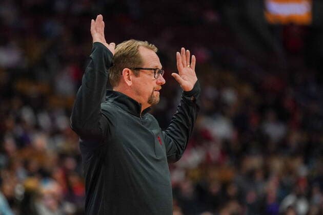 October 11, 2021, Toronto, on, Canada: Toronto Raptors head coach Nick Nurse reacts to a foul against his team during second half NBA, Basketball Herren, USA preseason basketball action against the Houston Rockets, in Toronto on Monday, Oct. 11, 2021. Canada News - October 11, 2021  - ZUMAc35_ 20211011_zaf_c35_053 Copyright: xEvanxBuhlerx