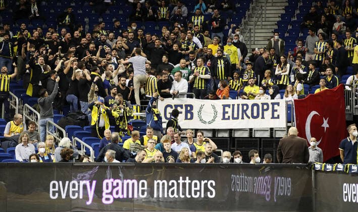 Istanbulfans Fanblock Sports Basketball EuroLeague Men Season 2021 2022 12 10 2021 ALBA Berlin vs Fenerbahce Istanbul
