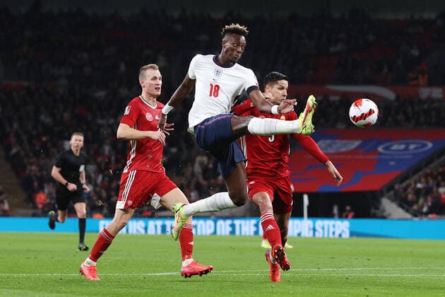 England gegen Ungarn 12. Oktober 2021, London Internationales Fußball-Weltmeisterschafts-Qualifikationsspiel England gegen Ungarn Tammy Abraham von England in Aktion Foto Charlotte Wilson Abseits London UK  Copyright: xCharlottexWilsonx xOffsidexOffside
