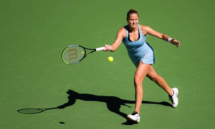 Mandatory Credit: Photo by Rob Prange Shutterstock (12524635aa) Shelby Rogers of the United States in action during the fourth round at the 2021 BNP Paribas Open WTA, Tennis Damen 1000 tennis tournament BNP Paribas Open, Tennis, Day 7, Indian Wells Tennis Garden, California, USA - 12 Oct 2021 BNP Paribas Open, Tennis, Day 7, Indian Wells Tennis Garden, California, USA - 12 Oct 2021 Copyright: xRobxPrange Shutterstockx 12524635aa