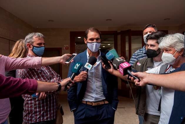 Spanish tennis player Rafa Nadal is appointed as adoptive son of Sant Llorenc des Cardassar town during an act held in Palma de Mallorca, Balearic Islands, Spain, 13 October 2021. Nadal helped the residents of Sant Llorenc des Cardassar in October 2018, when torrent overflows caused three people dead at Balearic town. Rafa Nadal is appointed as adoptive son of Sant Llorenç des Cardassar town !ACHTUNG: NUR REDAKTIONELLE NUTZUNG!  Copyright: xATIENZAx GRAF1673 20211013-17b8c0750cd7ac00366f659a779fa204b5dbdc51