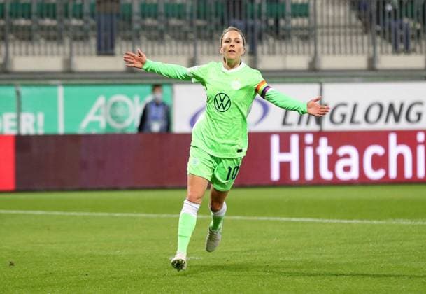 VfL vs Servette FC Chenois, CL Women Wolfsburg, 13 10 2021, FOOTBALL VfL Wolfsburg vs Servette FC Chenois de FÃ minin, Champions League Women, Group A, Season 2021 22 Svenja Huth VfL Wolfsburg cheers after her goal to make it 1 0 Wolfsburg