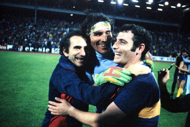 01 08 78 Borussia Mönchengladbach Boca Juniors Germany, Karlsruhe, 01 08 1978, Football, World Cup, Borussia Mönchengladbach Boca Juniors 0 3 mi Hugo Orlando Gatti Boca Juniors re Ernesto Mastrangelo Boca Juniors