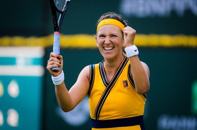 Mandatory Credit: Photo by Rob Prange Shutterstock (12524636y) Victoria Azarenka of Belarus in action during the quarter-finals of the 2021 BNP Paribas Open WTA, Tennis Damen 1000 tennis tournament BNP Paribas Open, Tennis, Day 8, Indian Wells Tennis Garden, California, USA - 13 Oct 2021 BNP Paribas Open, Tennis, Day 8, Indian Wells Tennis Garden, California, USA - 13 Oct 2021 Copyright: xRobxPrange Shutterstockx 12524636y