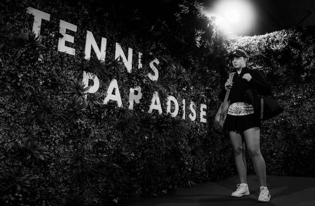Mandatory Credit: Photo by Rob Prange Shutterstock (12524636ag) Jelena Ostapenko of Latvia before the quarter-finals of the 2021 BNP Paribas Open WTA, Tennis Damen 1000 tennis tournament BNP Paribas Open, Tennis, Day 8, Indian Wells Tennis Garden, California, USA - 13 Oct 2021 BNP Paribas Open, Tennis, Day 8, Indian Wells Tennis Garden, California, USA - 13 Oct 2021 Copyright: xRobxPrange Shutterstockx 12524636ag