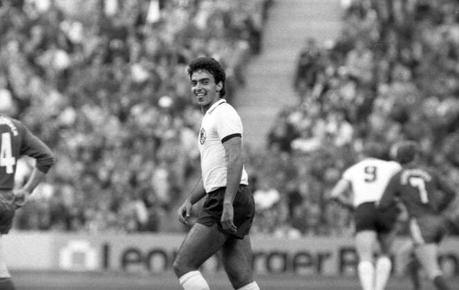 03.06.80 Sepp Maier Abschiedsspiel FC Bayern München - Deutsche Fussball Nationalmannschaft Deutschland, München, 03.06.1980, Fussball, Bundesliga, Sepp Maier Abschiedsspiel FC Bayern München - Deutsche Fussball Nationalmannschaft: Uli Stielike (Deutschland). *** 03 06 80 Sepp Maier farewell match FC Bayern Munich German national football team Germany, Munich, 03 06 1980, Football, Bundesliga, Sepp Maier farewell match FC Bayern Munich German national football team Uli Stielike Germany
