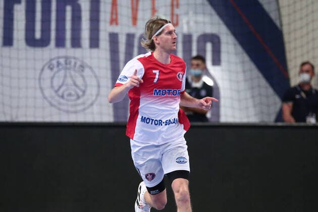Aidenas Malasinskas (HC Motor Zaporozhye) HANDBALL : Paris Saint-Germain HB vs HC Motor Zaporozhye - EHF Champions League - 4eme journee - 14 10 2021 KevinDomas Panoramic 