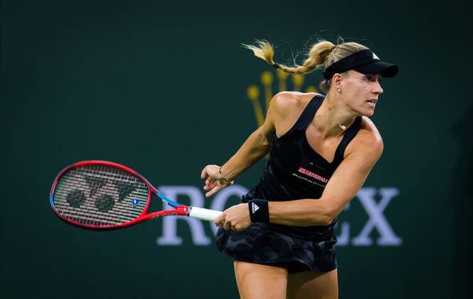 Mandatory Credit: Photo by Rob Prange Shutterstock (12524637bp) Angelique Kerber of Germany in action during the quarter-final at the 2021 BNP Paribas Open WTA, Tennis Damen 1000 tennis tournament BNP Paribas Open, Tennis, Day 9, Indian Wells Tennis Garden, California, USA - 14 Oct 2021 BNP Paribas Open, Tennis, Day 9, Indian Wells Tennis Garden, California, USA - 14 Oct 2021 Copyright: xRobxPrange Shutterstockx 12524637bp