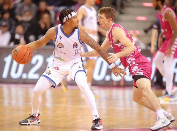 Skyler Bowlin Telekom Baskets Bonn vs Brancou Badio Fraport Skyliners Frankfurt easyCredit BBL 1 Bundesliga , season 2021 2022 , main round 4 matchday
