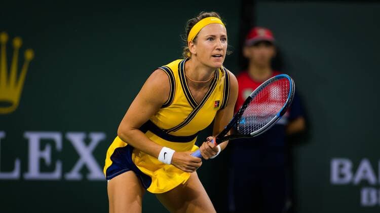 Mandatory Credit: Photo by Rob Prange Shutterstock (12524639d) Victoria Azarenka of Belarus in action during the semi-final of the 2021 BNP Paribas Open WTA, Tennis Damen 1000 tennis tournament BNP Paribas Open, Tennis, Day 10, Indian Wells Tennis Garden, California, USA - 15 Oct 2021 BNP Paribas Open, Tennis, Day 10, Indian Wells Tennis Garden, California, USA - 15 Oct 2021 Copyright: xRobxPrange Shutterstockx 12524639d