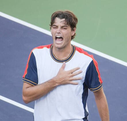 Taylor Fritz (USA) defeated Alexander Zverev (GER) 4-6, 6-3, 7-6 (7-3), at the BNP Paribas Open being played at Indian Wells Tennis Garden in Indian Wells, California on October 15,2021: Ã‚ Tennisclix CSM Indian Wells USA - ZUMAc04_ 20211015_zaf_c04_092 Copyright: xKarlaxKinnex