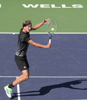 Alexander Zverev (GER) is defeated by Taylor Fritz (USA) 6-4, 3-6, 6-7 (3-7), at the BNP Paribas Open being played at Indian Wells Tennis Garden in Indian Wells, California on October 15,2021: Ã‚ Tennisclix CSM Indian Wells USA - ZUMAc04_ 20211015_zaf_c04_096 Copyright: xKarlaxKinnex