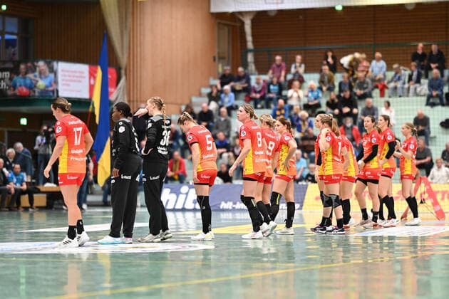 Handball I Women I Season 2021 2022 I 1 HBF I 5 Matchday I Buxtehuder SV HSG Bensheim Auerbach I 16 10 2021 HSG Bensheim Auerbach Flames Copyright: xBEAUTIFULxSPORTS Schlikisx
