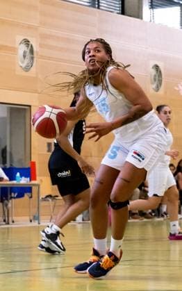 Duesseldorf, Germany, October 16 Deijah Blanks ( 35 Capitol Bascats ) in action during the 1. Toyota Damen Basketball Bundesliga game between the Capitol Bascats Duesseldorf and SNP Bascats USC Heidelberg at Wekita Sportarena in Duesseldorf Tatjana Herzberg SPP Capitol Bascats Duesseldorf v SNP Bascats USC Heidelberg, 1. Toyota Damen Basketball Bundes Game, Wekita Sportarena 