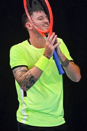 Austrian Dennis Novak looks dejected during a match between Slovakia s Kovalik vs Austrian Novak, in the qualifications for the European Open Tennis ATP, Tennis Herren tournament, in Antwerp, Sunday 17 October 2021. LAURIExDIEFFEMBACQ  x3114572x