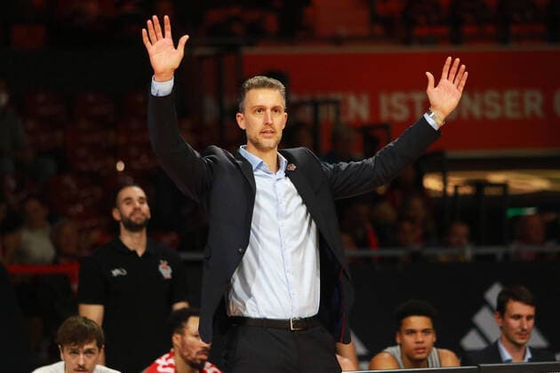 Coach Pete Strobl Giessen gestures, gestures Basketball BBL FC Bayern Munich vs Giessen 46ers, at Audi Dome on 17 10 2021 PHOTO Mladen Lackovic LakoPress