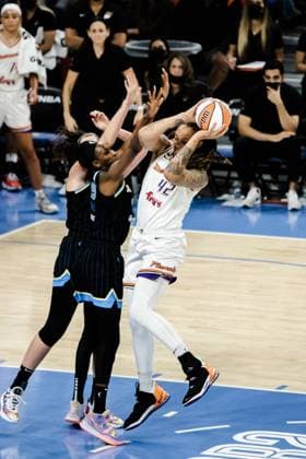 South Loop Brittney Griner 42 Phoenix Mercury in action during the game on October 17, 2021 at Wintrust Arena Shaina Benhiyoun SPP Women?s National Basketball Association Finals Game 4 - Chicago Sky vs Phoenix Mercury - Wintrust Arena 