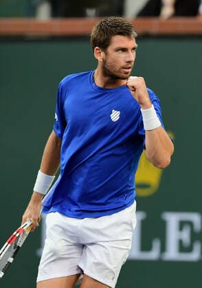 INDIAN WELLS, CA - OCTOBER 17: Cameron Norrie of Great Britain reacts after winning a point during a finals tennis match at the BNP Paribas Open played on October 17, 2021 at the Indian Wells Tennis Garden in Indian Wells, CA. (Photo by John Cordes Icon Sportswire) TENNIS: OCT 17 BNP Paribas Open Icon506211017925