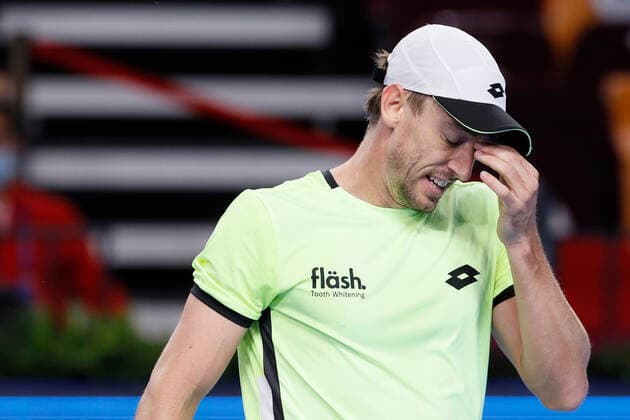 VTB Kremlin Cup 2021 International Tennis Tournament John Millman of Australia reacts during the men s singles Round of 32 tennis match of the ATP, Tennis Herren 250 VTB Kremlin Cup 2021 International Tennis Tournament against Benjamin Bonzi of France at the Irina Viner-Usmanova Gymnastics Palace on October 18, 2021 in Moscow, Russia. Moscow Russia kireev-notitle211018_npyzj  Copyright: xMikexKireevx