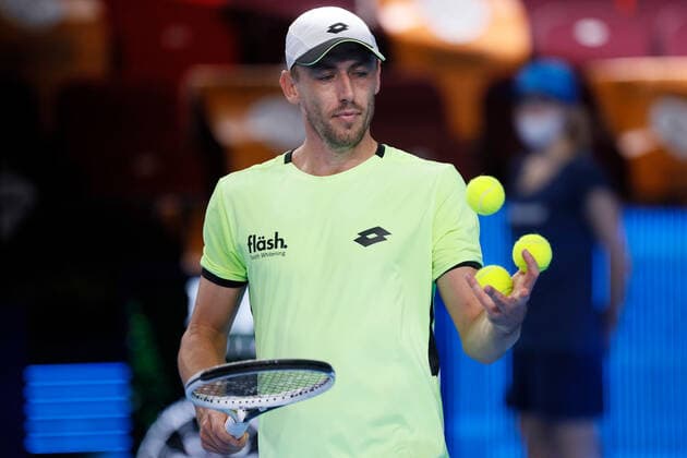 VTB Kremlin Cup 2021 International Tennis Tournament John Millman of Australia during the men s singles Round of 32 tennis match of the ATP, Tennis Herren 250 VTB Kremlin Cup 2021 International Tennis Tournament against Benjamin Bonzi of France at the Irina Viner-Usmanova Gymnastics Palace on October 18, 2021 in Moscow, Russia. Moscow Russia kireev-notitle211018_np18f  Copyright: xMikexKireevx