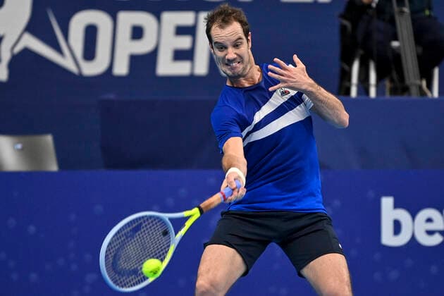 Sport Bilder des Tages French Richard Gasquet pictured during a match between French Gasquet and Serbian Lajovic, in the first round of the European Open Tennis ATP, Tennis Herren tournament, in Antwerp, Monday 18 October 2021. DIRKxWAEM  x3116552x