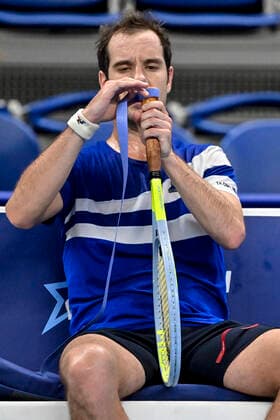 French Richard Gasquet pictured during a match between French Gasquet and Serbian Lajovic, in the first round of the European Open Tennis ATP, Tennis Herren tournament, in Antwerp, Monday 18 October 2021. DIRKxWAEM  x3116601x