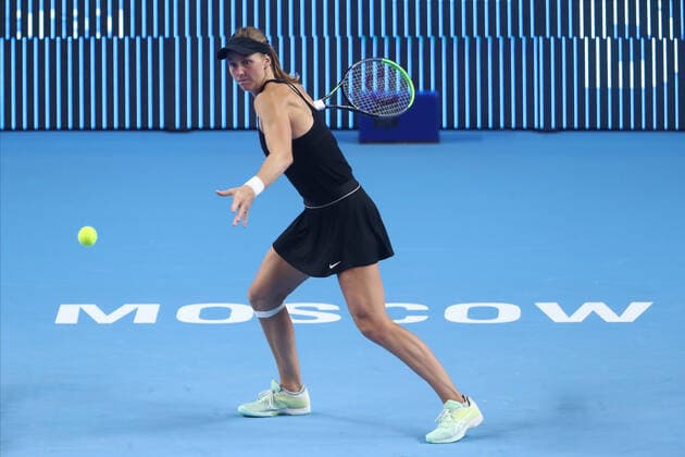 MOSCOW, RUSSIA - OCTOBER 18: Liudmila Samsonova during The VTB Kremlin Cup on October 18, 2021, at Irina Viner-Usmanova Gymnastics Palace in Moscow, Russia. (Photo by Anatoliy Medved Icon Sportswire) TENNIS: OCT 18 VTB Kremlin Cup Icon2110181478