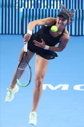 MOSCOW, RUSSIA - OCTOBER 18: Liudmila Samsonova during The VTB Kremlin Cup on October 18, 2021, at Irina Viner-Usmanova Gymnastics Palace in Moscow, Russia. (Photo by Anatoliy Medved Icon Sportswire) TENNIS: OCT 18 VTB Kremlin Cup Icon2110181481
