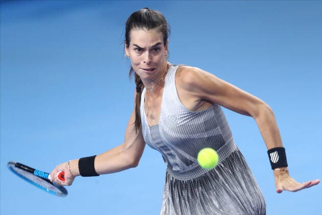 MOSCOW, RUSSIA - OCTOBER 18: Ajla Tomljanovic during The VTB Kremlin Cup on October 18, 2021, at Irina Viner-Usmanova Gymnastics Palace in Moscow, Russia. (Photo by Anatoliy Medved Icon Sportswire) TENNIS: OCT 18 VTB Kremlin Cup Icon2110181491