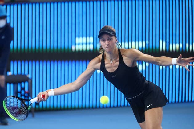 MOSCOW, RUSSIA - OCTOBER 18: Liudmila Samsonova during The VTB Kremlin Cup on October 18, 2021, at Irina Viner-Usmanova Gymnastics Palace in Moscow, Russia. (Photo by Anatoliy Medved Icon Sportswire) TENNIS: OCT 18 VTB Kremlin Cup Icon2110181460