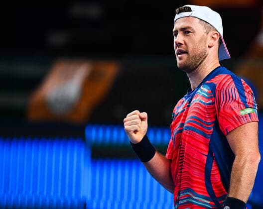 6675367 19.10.2021 Ukraine s Illya Marchenko reacts during the men s singles first round tennis match against Kazakhstan s Alexander Bublik at the Kremlin Cup, in Moscow, Russia. Vladimir Astapkovich Sputnik Russia Tennis Kremlin Cup  a763d2415b15eda2
