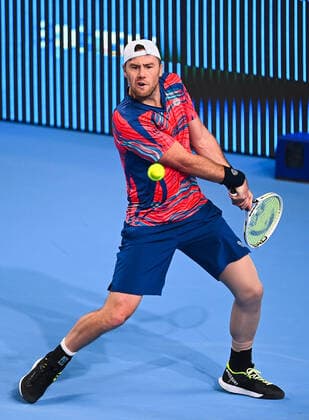 6675373 19.10.2021 Ukraine s Illya Marchenko returns a shot during the men s singles first round tennis match against Kazakhstan s Alexander Bublik at the Kremlin Cup, in Moscow, Russia. Vladimir Astapkovich Sputnik Russia Tennis Kremlin Cup  8a3d6c344f3e82fb