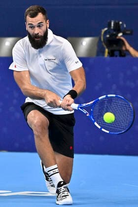 French Benoit Paire pictured in action during a match between Swiss Laaksonen and French Paire, in the first round of the European Open Tennis ATP, Tennis Herren tournament, in Antwerp, Tuesday 19 October 2021. DIRKxWAEM  x3117172x