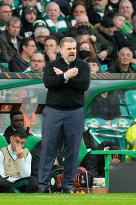 Mandatory Credit: Photo by Stuart Wallace Shutterstock (12544065d) Celtic Manager Ange Postecoglou Celtic v Ferencvaros, UEFA Europa League, Group G, Football, Celtic Park, Glasgow, UK - 19 Oct 2021 EDITORIAL USE ONLY No use with unauthorised audio, video, data, fixture lists, club league logos or live services. Online in-match use limited to 120 images, no video emulation. No use in betting, games or single club league player publications. Celtic v Ferencvaros, UEFA Europa League, Group G, Football, Celtic Park, Glasgow, UK - 19 Oct 2021 EDITORIAL USE ONLY No use with unauthorised audio, video, data, fixture lists, club league logos or live services. Online in-match use limited to 120 images, no video emulation. No use in betting, games or single club league player publications.  Copyright: xStuartxWallace Shutterstockx 12544065d