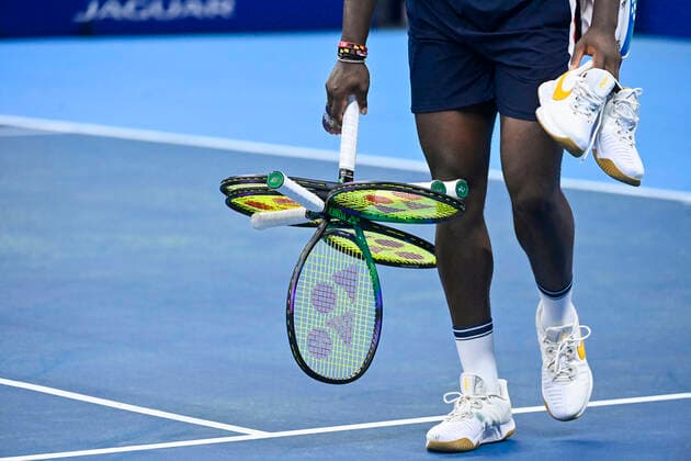 Sport Bilder des Tages US Frances Tiafoe pictured after a match between US Tiafoe and Britain s Murray, in the first round of the European Open Tennis ATP, Tennis Herren tournament, in Antwerp, Tuesday 19 October 2021. LAURIExDIEFFEMBACQ  x3117729x