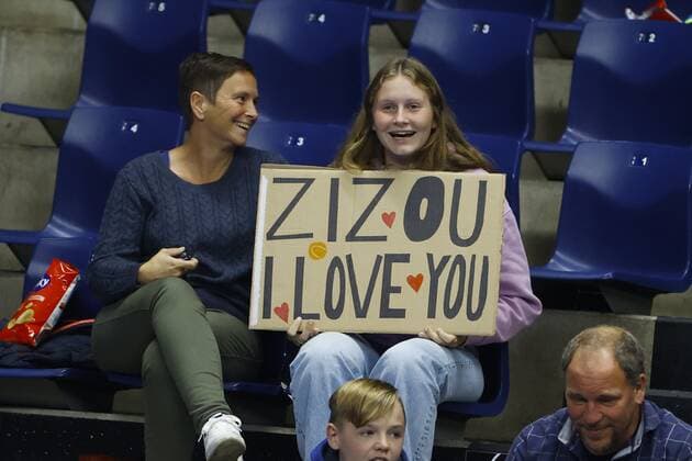 ANTWERPEN, BELGIUM - OCTOBER 19 : BERGS Zizou (BEL) v HARRIS Lloyd (RSA) during the ATP, Tennis Herren 250 European Open Antwerp on October 19, 2021 in Antwerpen, Belgium, 19 10 2021 ( BERGS Zizou (BEL) v HARRIS Lloyd (RSA) - European Open Antwerp PhotoNews Panoramic 