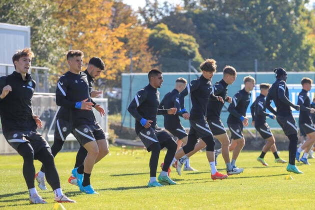 SOCCER - UEFA EL, Sturm vs Sociedad GRAZ,AUSTRIA,20.OCT.21 - SOCCER - UEFA Europa League, group stage, SK Sturm Graz vs Real Sociedad, preview, training Sturm. Image shows the team of Sturm.  GEPAxpictures xMarioxBuehner