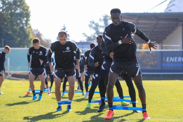SOCCER - UEFA EL, Sturm vs Sociedad GRAZ,AUSTRIA,20.OCT.21 - SOCCER - UEFA Europa League, group stage, SK Sturm Graz vs Real Sociedad, preview, training Sturm. Image shows Kelvin Kwarteng Yeboah (Sturm).  GEPAxpictures xMarioxBuehner