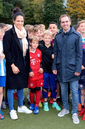 DFB Integration Ambassador Celia Sasic and UEFA EURO 2024 Tournament Director Philipp Lahm visiting the elite football school in Langenhorn Hamburg, 20 10 2021 Foto:xgbrcix xFuturexImage